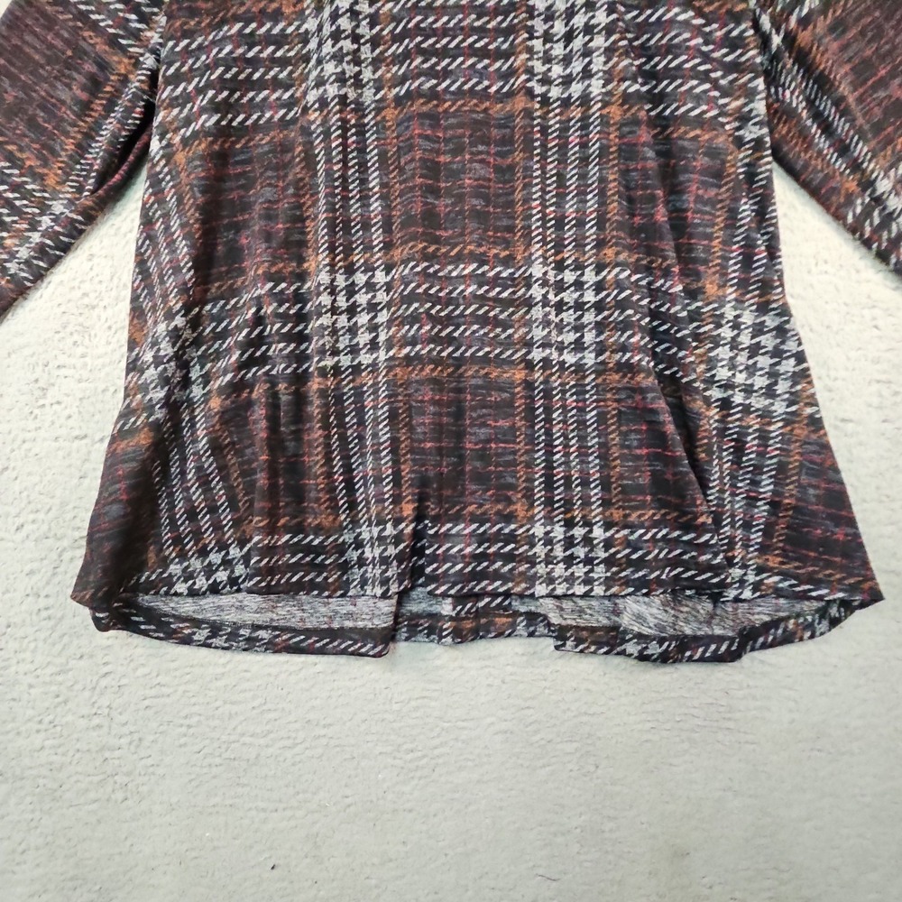 John Mark Tunic Sweater Womens 2X Plaid Cowl Neck Pockets Button Back - Picture 5 of 15